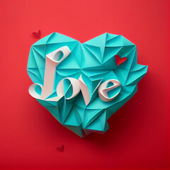 Blue and Red Heart Love Background Illustration AI Generative