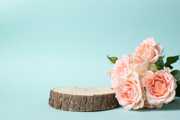 A scene with flowers for natural products. Empty space