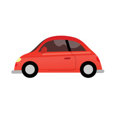 Small round car flat vector illustration. Car isolated icon side view.