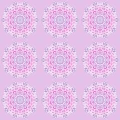 Tile texture from pink round mandalas.
