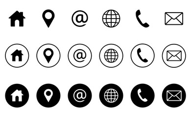 Fototapeta Contact us business icon set isolated on transparent background. Circle button style obraz