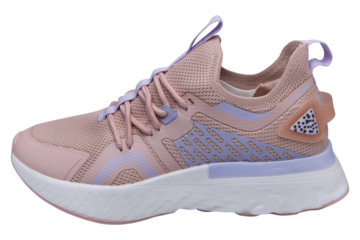 One brown summer sneaker made of mesh fabric, with a thick sole, on a white background, isolate