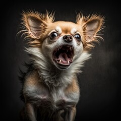 angry chihuahuas dog barking attacking portraid generated by AI