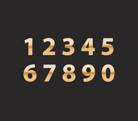 silver numbers zero to nine. numbers to use in events, ceremonies, counts, business, displays, websites. gold metal texture.
