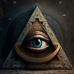 Eye of the Illuminati. Generative AI. - obrazy, fototapety, plakaty