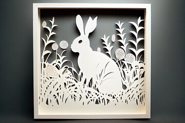 Bunny/rabbit easter paper cutout 
