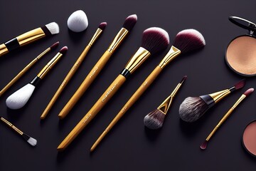 makeup brushes, eyeshadow & contour, foundation, concealer & bronzer, makeup artist set