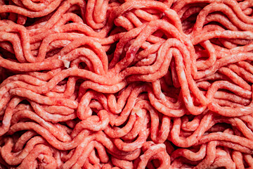 Raw minced fresh meat. Macro background. 