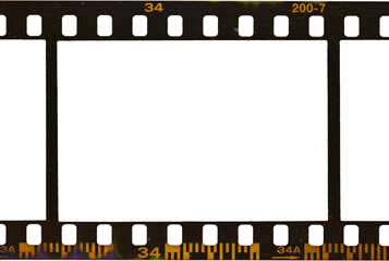 single dark retro film strip border isolated, empty film frame, nice photo mockup placeholder. - obrazy, fototapety, plakaty