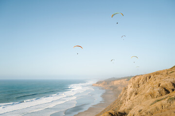 paragliding on the beach