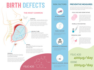 World Birth Defects Day -March 3
Infographic of the most common birth defects, risk factors and preventive measures with their corresponding icons