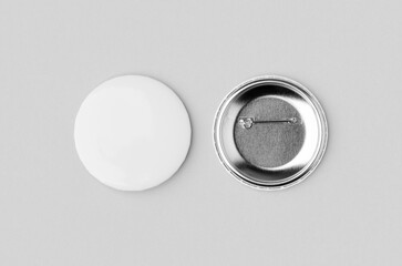 Pin button, badge mockup, large size.