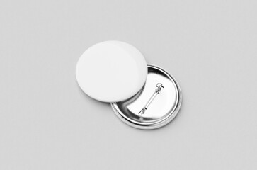 Pin button, badge mockup, large size.