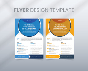 Corporate Business Flyer poster Templates brochure cover design layout background, two colors scheme, vector template in A4 size