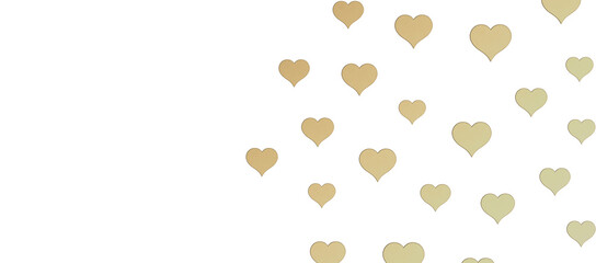 3D illustration of hearts falling