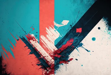 sporty energetic style abstract color splash with geometric shape artistic background wallpaper Generative Ai