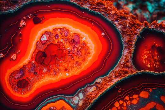 Fiery Red Geode Ruby Crystal Gemstone Background
