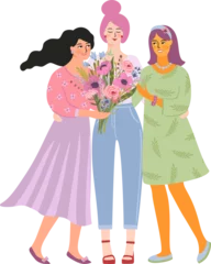 Women with flowers. Illustration © Nadia Grapes