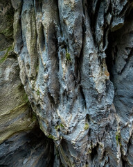 Close up of a marble wall cave. Marble cathedrals Chile.