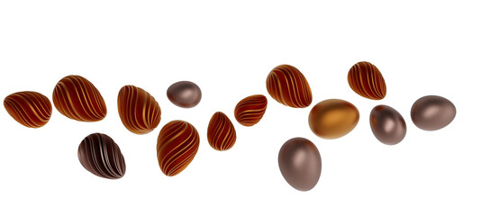 Abstract luxury golden easter eggs isolated