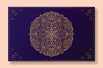 Unique and luxury mandala background in golden color for invitation and other work.
