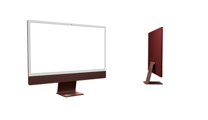 Workspace blank screen desktop computer, Mockup computer modern