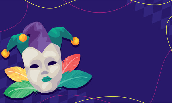 mardi gras jester mask