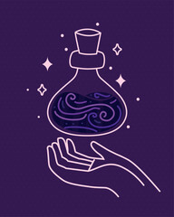 hand with magic potion