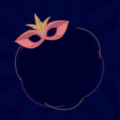 mardi gras mask in frame