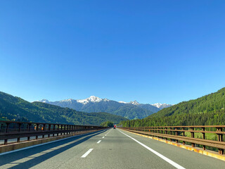Highway Road to Italia during summer