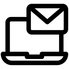 Send mail via computer icon stroke