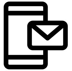 Sending mail via phone  icon stroke