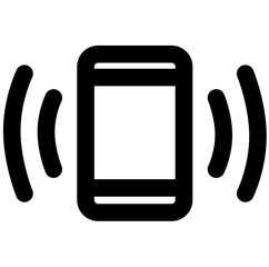 Phone calling with vibrations icon stroke