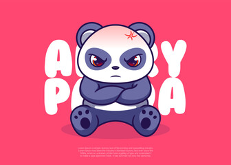 panda character icon vector illustration, flat cartoon style.