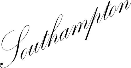 Southampton Text sign illustration on white bacvkground