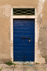 old blue door in Italy