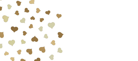 3D illustration of hearts falling