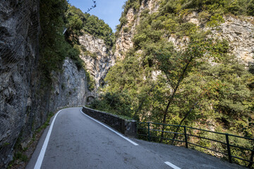 Strada della Forra mountain scenic road through the gorge on Lake Garda