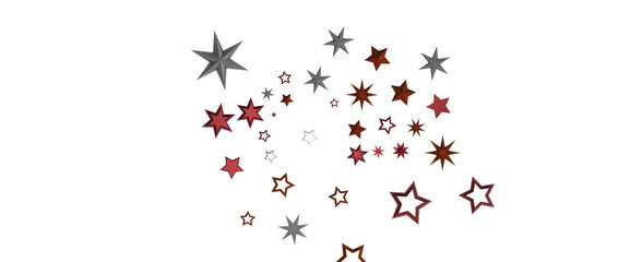 golden stars - in red