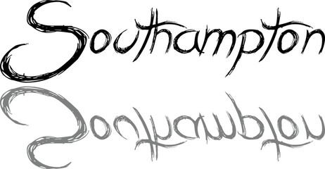 Southampton Text sign illustration on white bacvkground