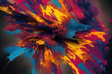 Papier Peint photo autocollant Mélange de couleurs Abstract multi-colorful liquid splash background No26