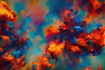 Abstract multi-colorful liquid splash background No6