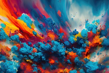 Obraz na płótnie Canvas Abstract multi-colorful liquid splash background No4