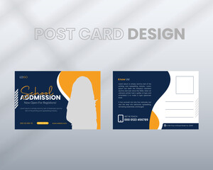 Minimal and creative School Post card Templet design