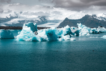 Fototapeta Panorama iceberg ghiacciaio Islanda obraz