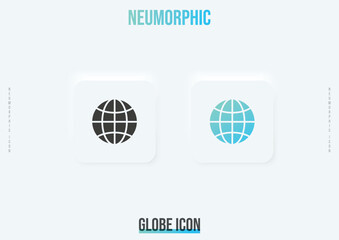 Web, globe trendy neumorphic icon in solid and gradient color