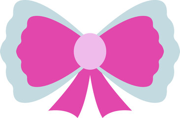 Colored bow. Decorative design element. PNG with transparent background.