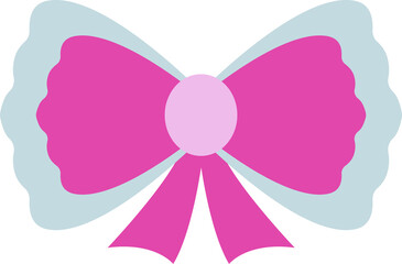 Colored bow. Decorative design element. PNG with transparent background.