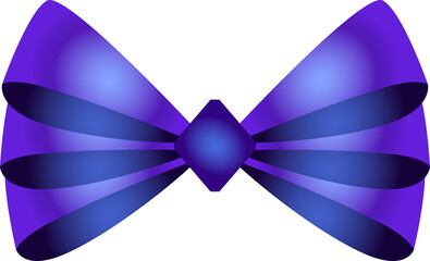 Colored bow. Decorative design element. PNG with transparent background.