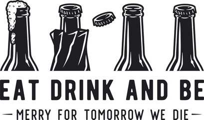 Beer bottle for bar. Original brew design with open bottle of craft beer for pab or brewery